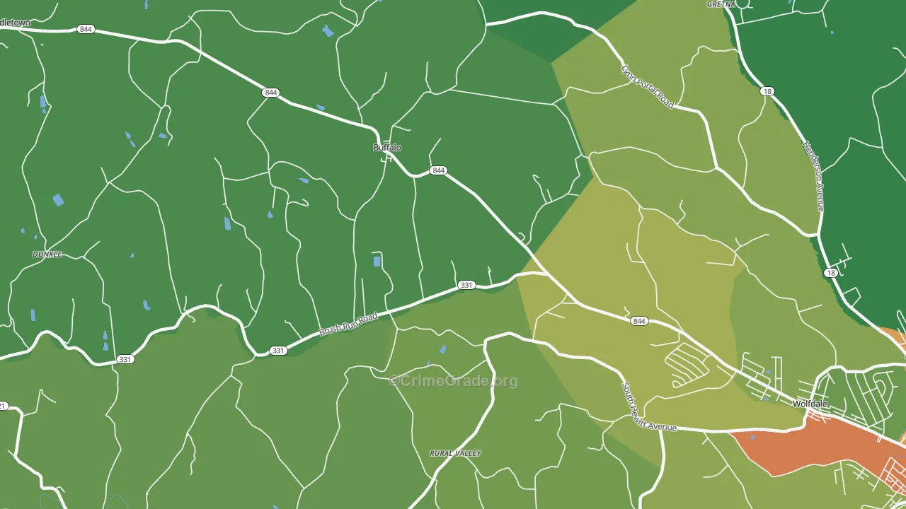 Buffalo, PA Map of Drug-Related Crime Rates