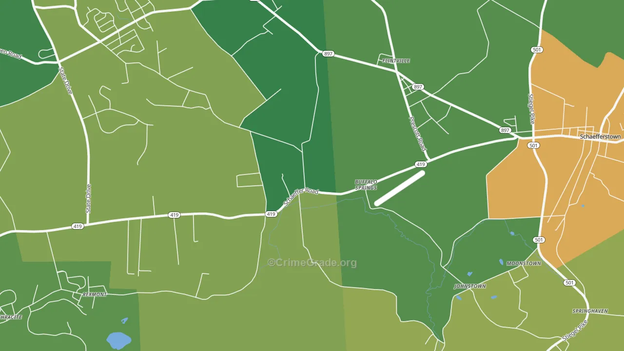 Buffalo Springs, PA Map of Drug-Related Crime Rates