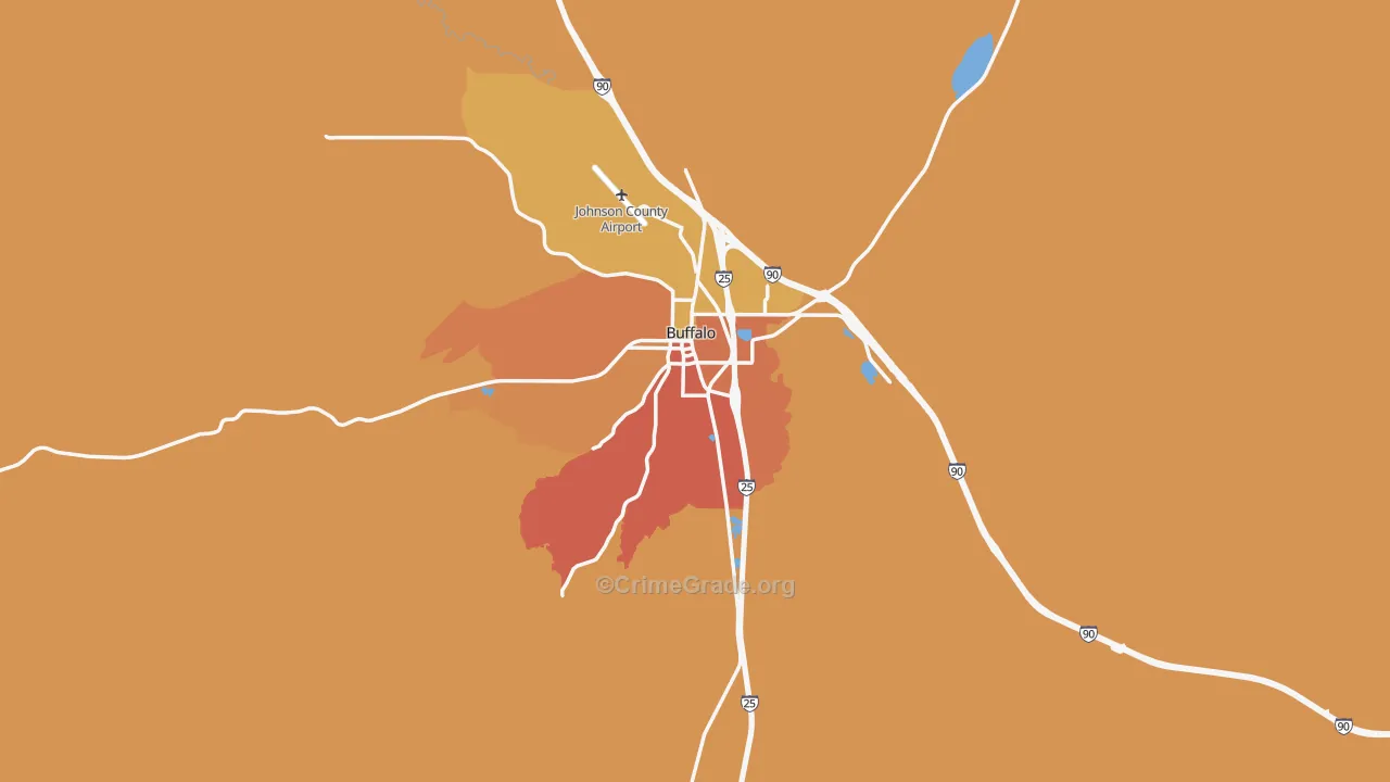 Buffalo, WY Map of Drug-Related Crime Rates