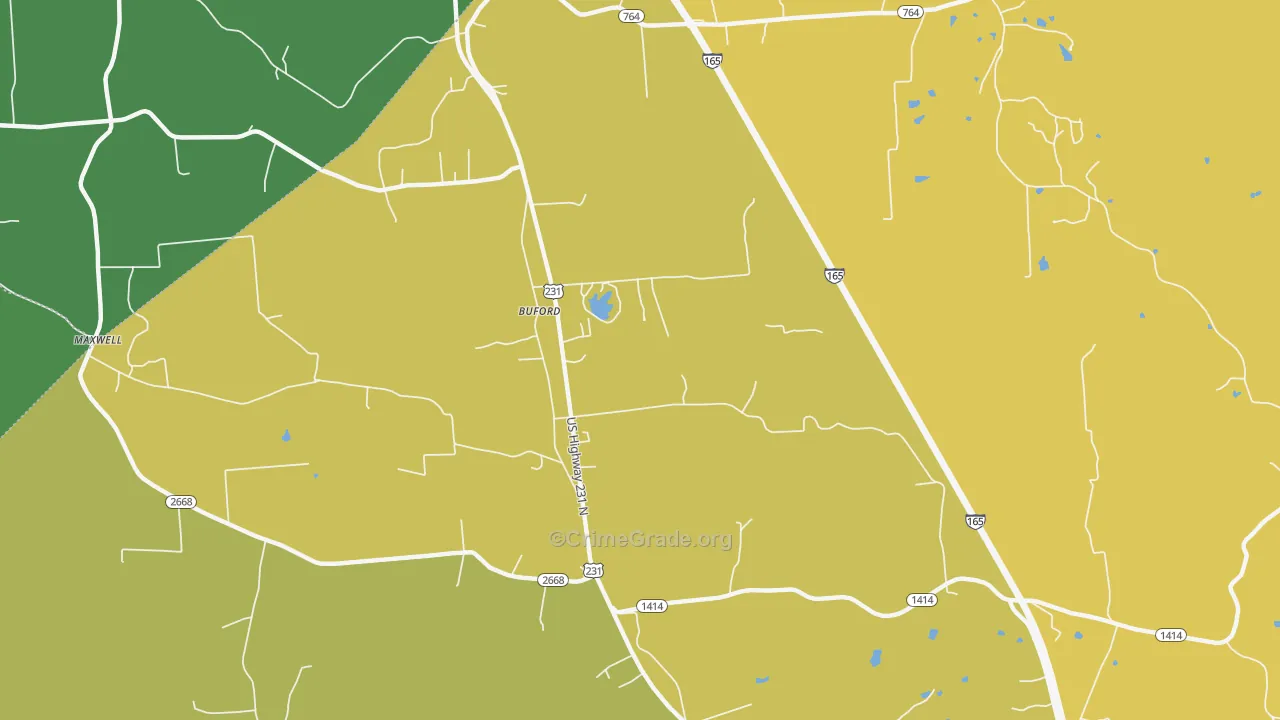 Buford, KY Map of Drug-Related Crime Rates