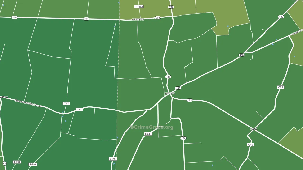 Buford, OH Map of Drug-Related Crime Rates