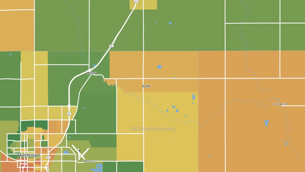 Buhler, KS Map of Drug-Related Crime Rates