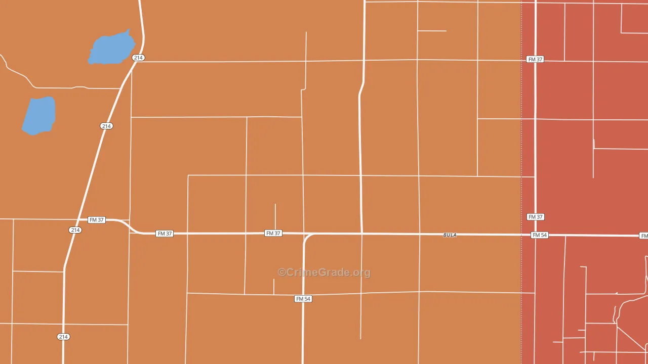 Bula, TX Map of Drug-Related Crime Rates