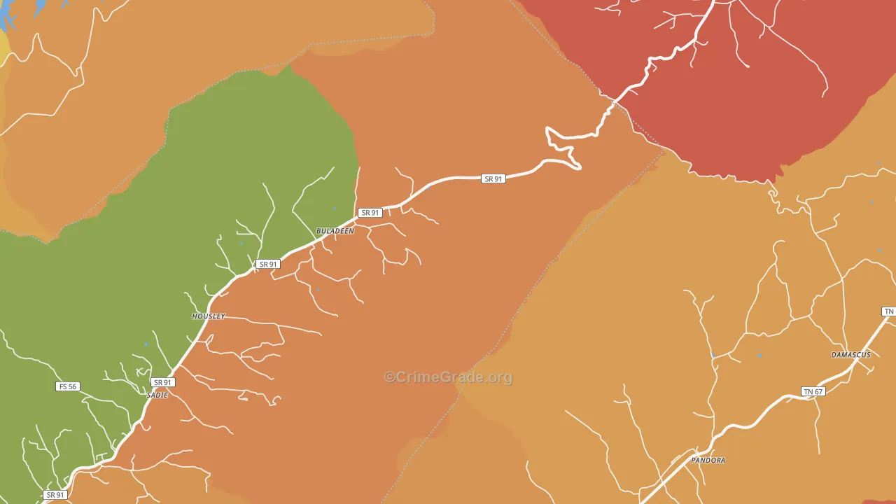 Buladeen, TN Map of Drug-Related Crime Rates