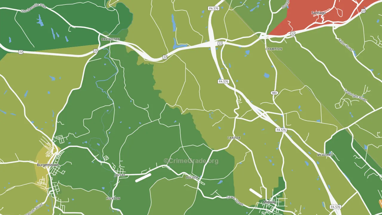 Bulger, PA Map of Drug-Related Crime Rates