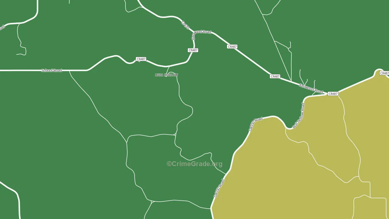 Bull Hollow, OK Map of Drug-Related Crime Rates