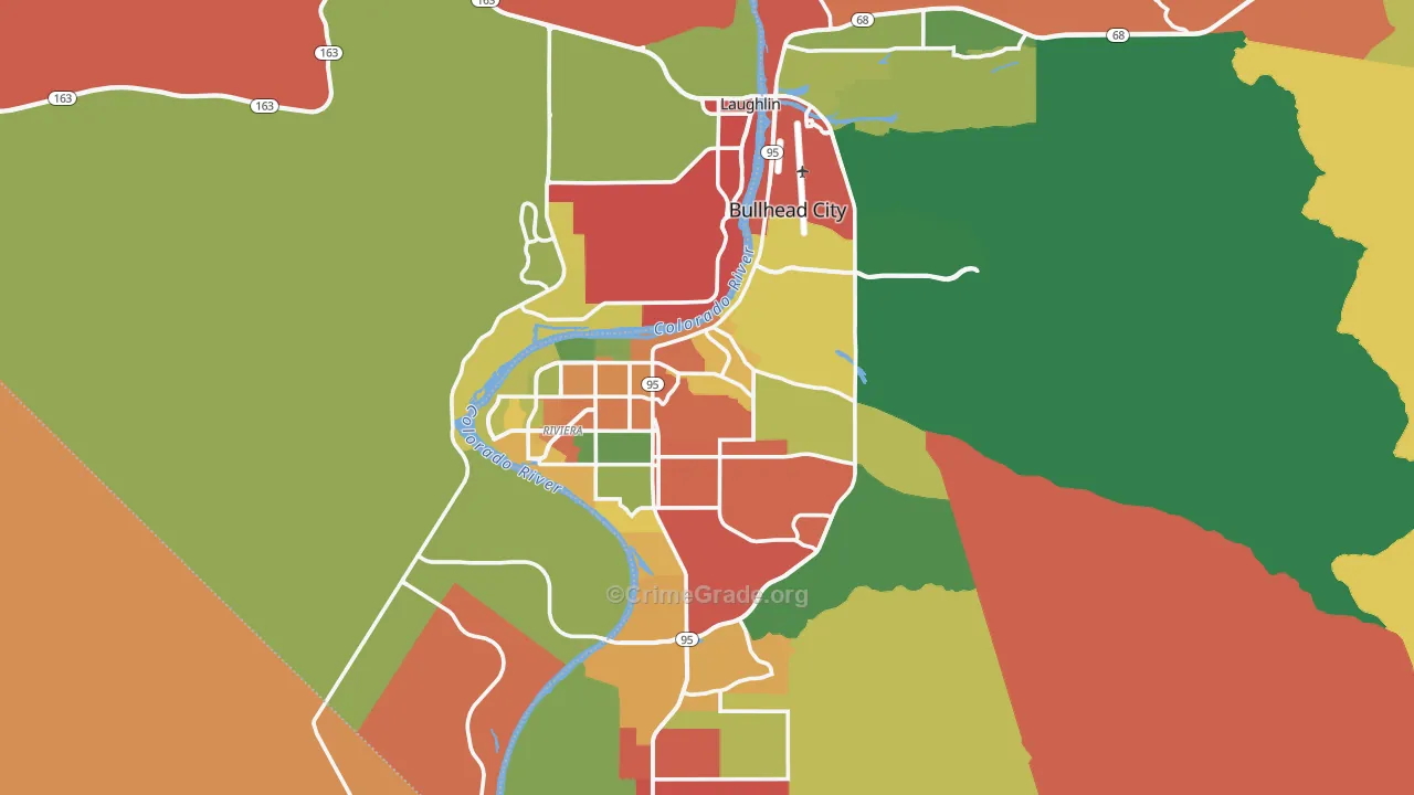 Bullhead City, AZ Map of Drug-Related Crime Rates