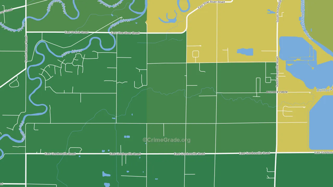 Bullock Creek, MI Map of Drug-Related Crime Rates