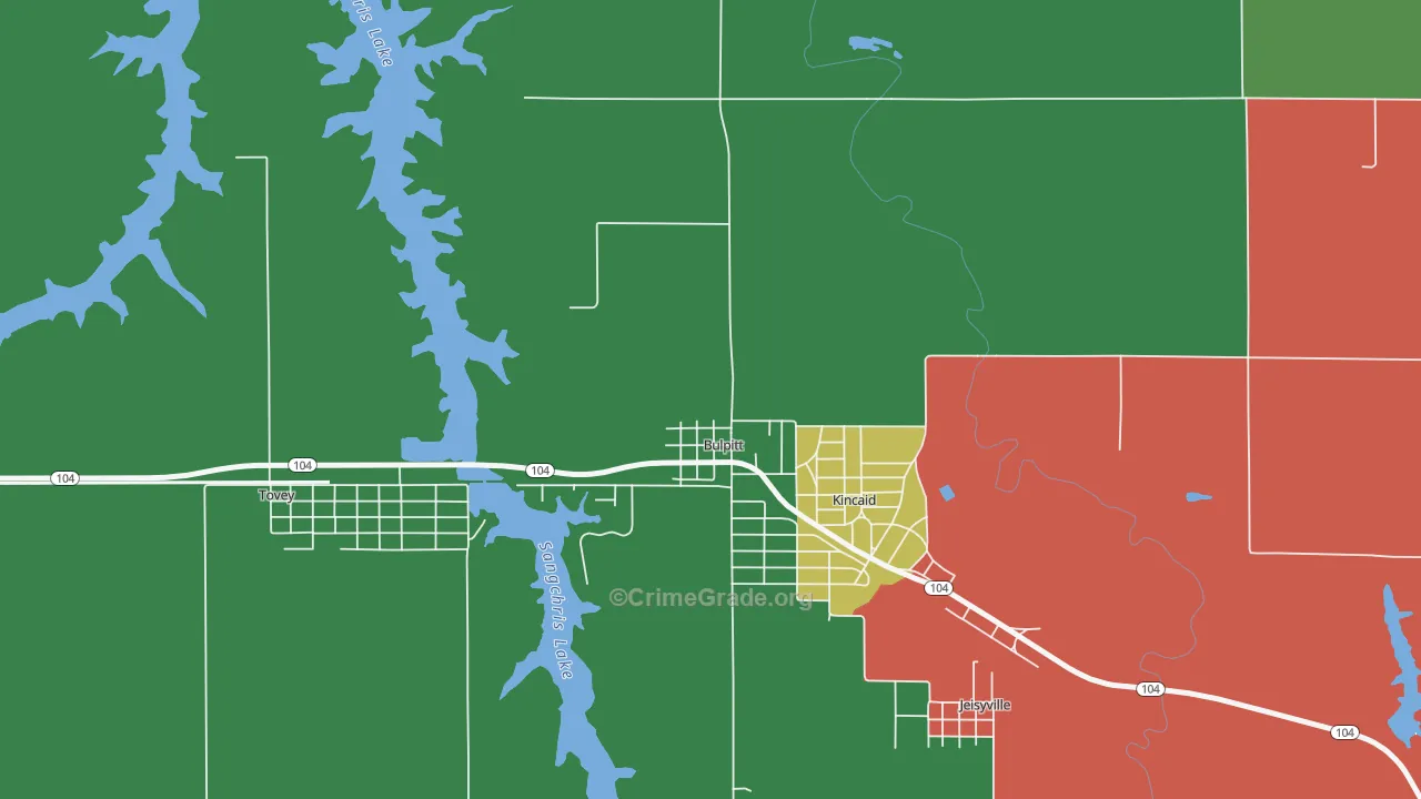 Bulpitt, IL Map of Drug-Related Crime Rates