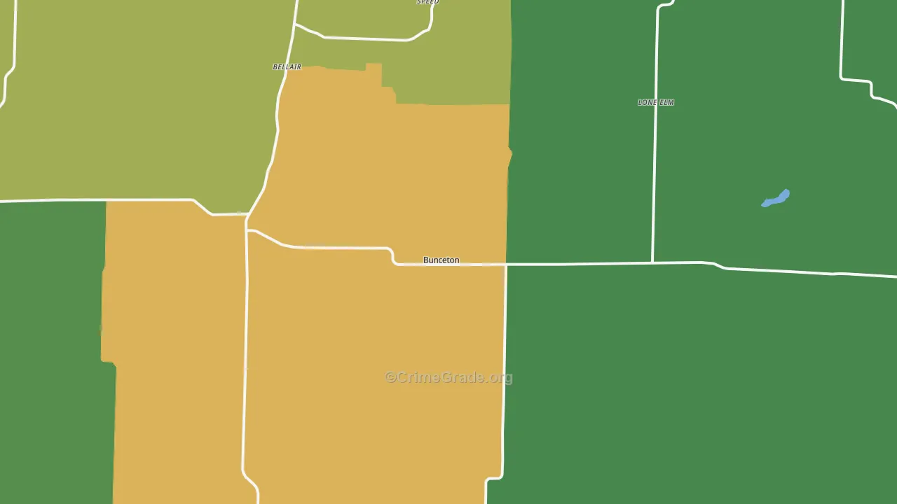 Bunceton, MO Map of Drug-Related Crime Rates