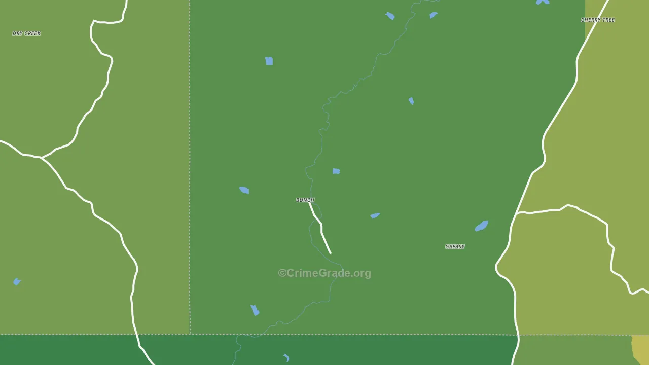 Bunch, OK Map of Drug-Related Crime Rates