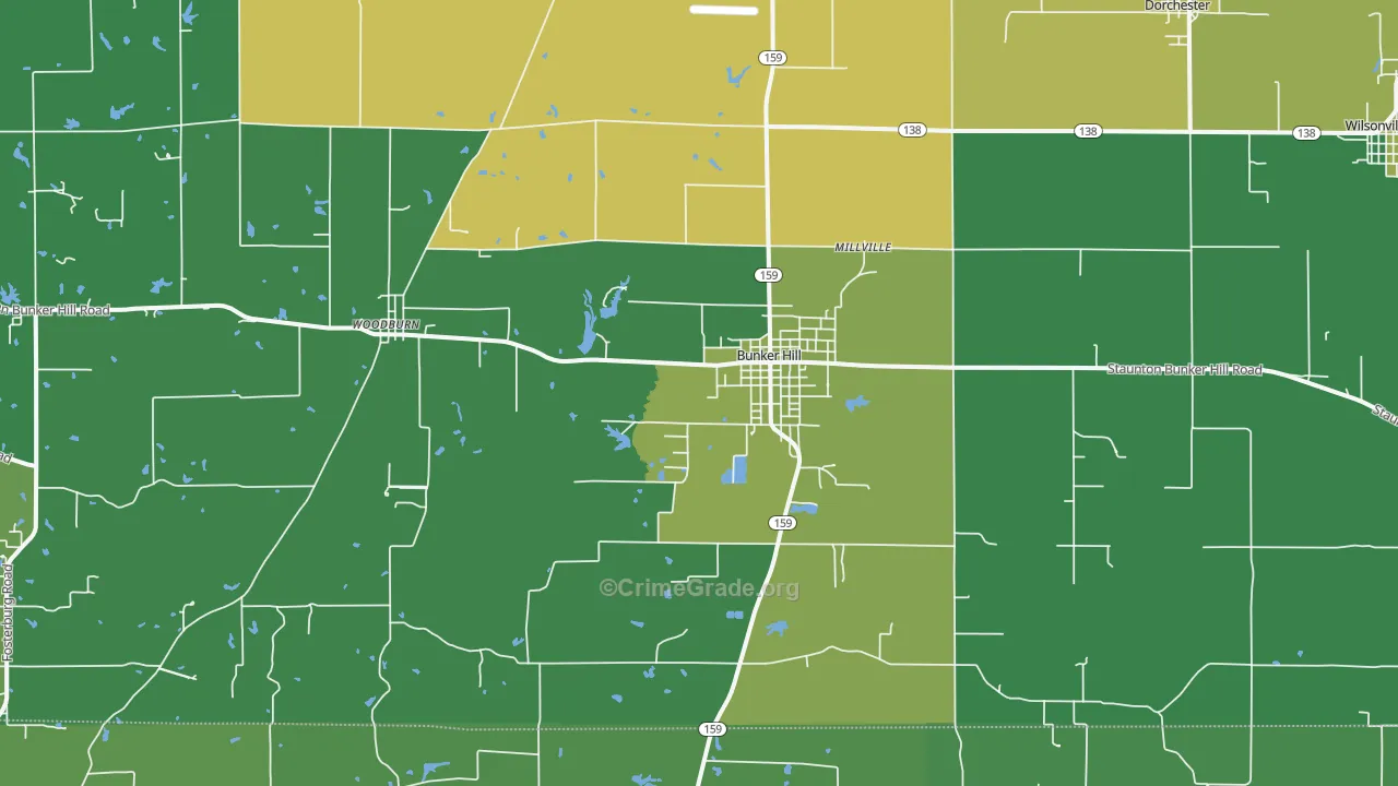 Bunker Hill, IL Map of Drug-Related Crime Rates
