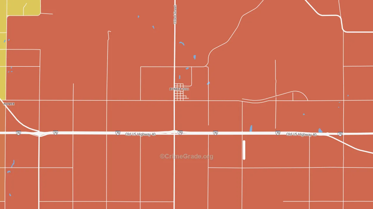 Bunker Hill, KS Map of Drug-Related Crime Rates