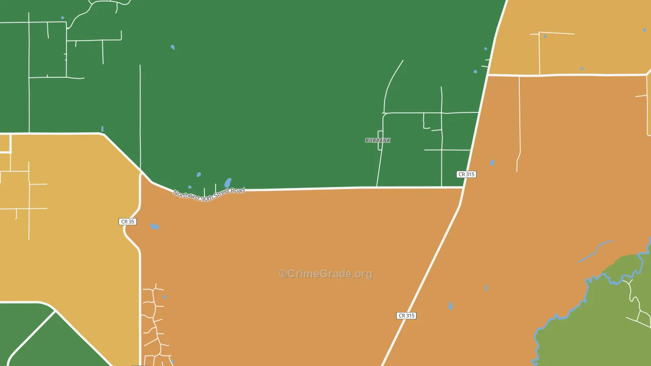 Burbank, FL Map of Drug-Related Crime Rates