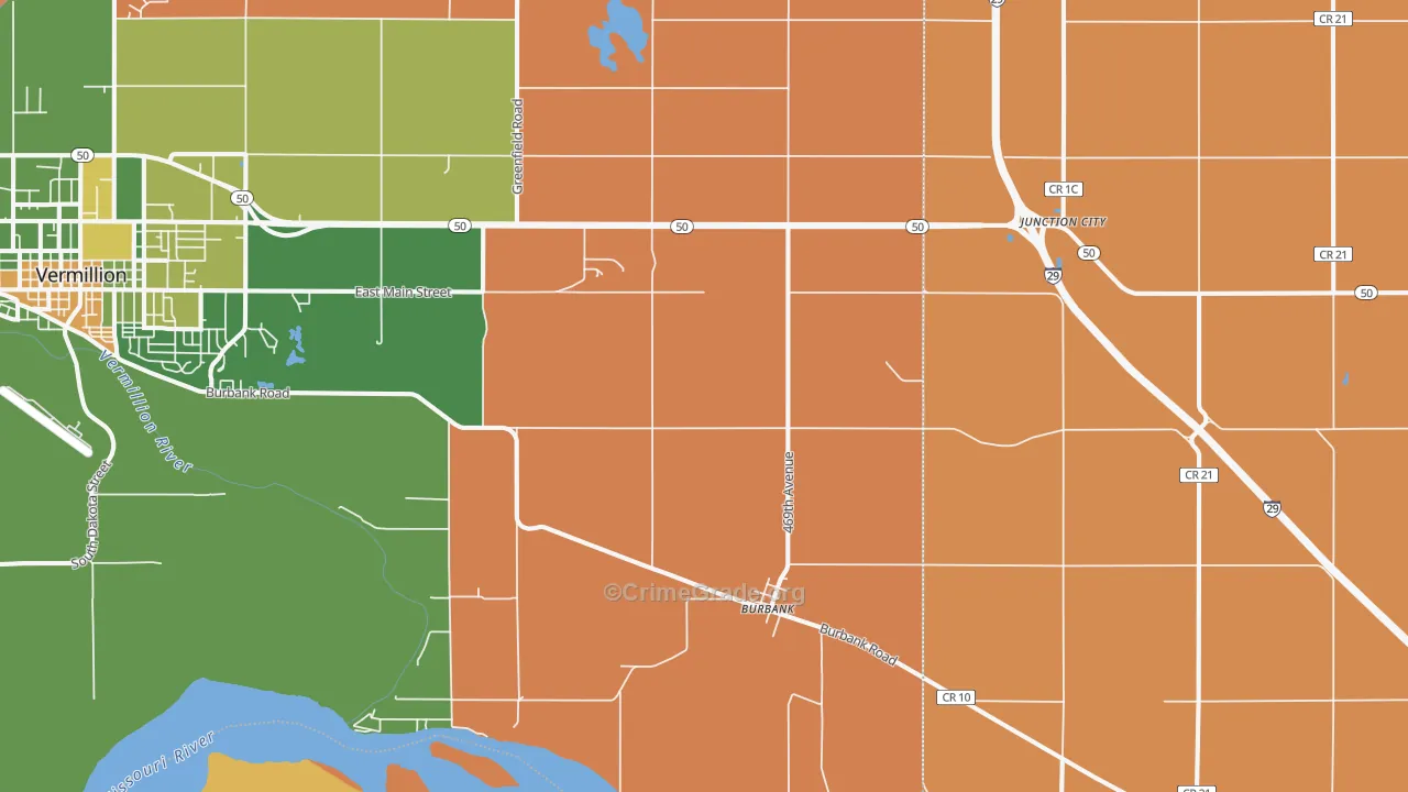 Burbank, SD Map of Drug-Related Crime Rates