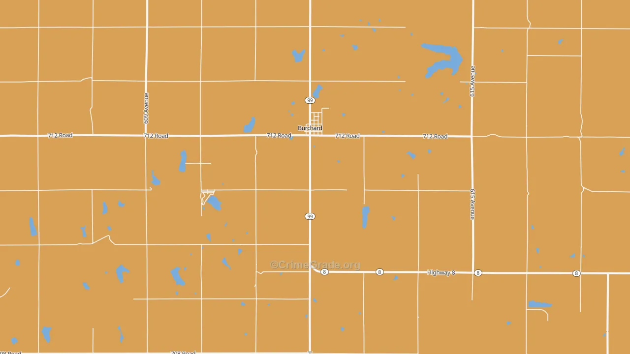 Burchard, NE Map of Drug-Related Crime Rates