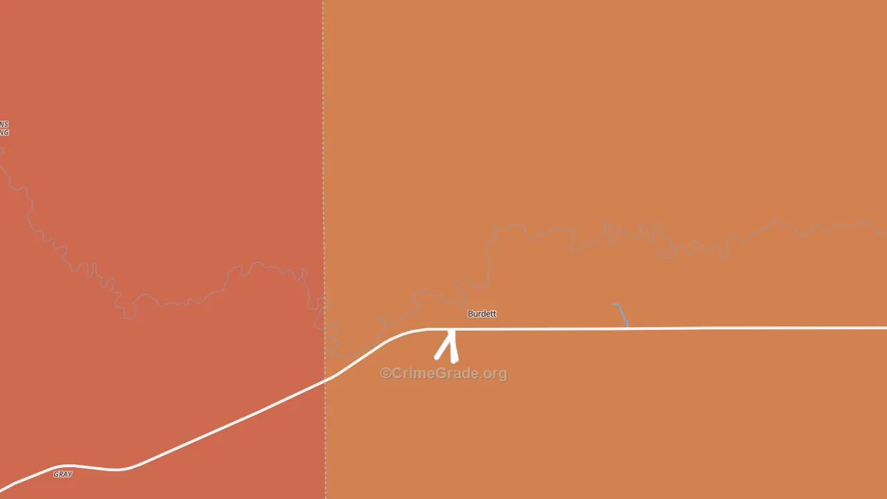 Burdett, KS Map of Drug-Related Crime Rates