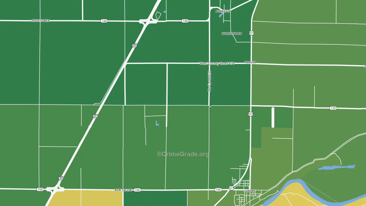 Burdette, AR Map of Drug-Related Crime Rates