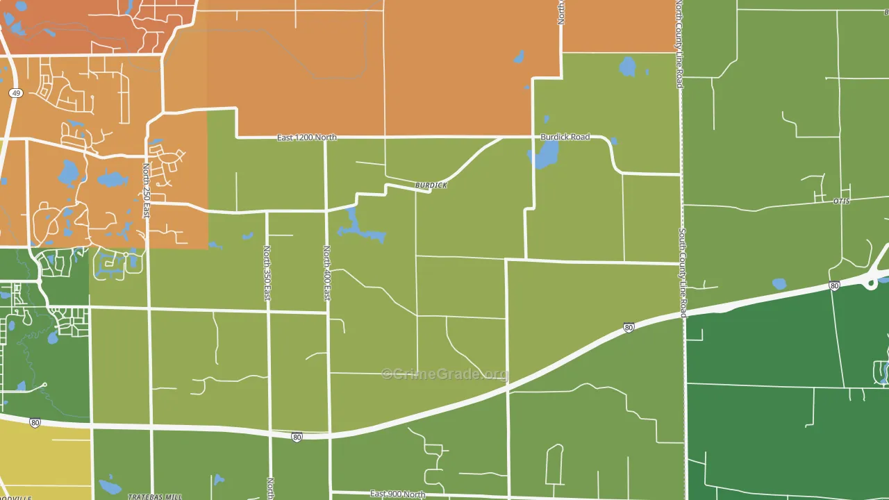 Burdick, IN Map of Drug-Related Crime Rates