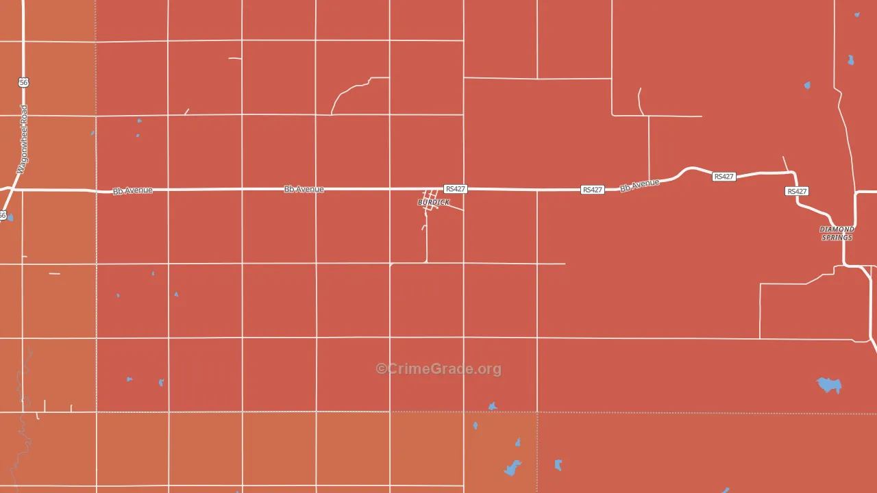 Burdick, KS Map of Drug-Related Crime Rates