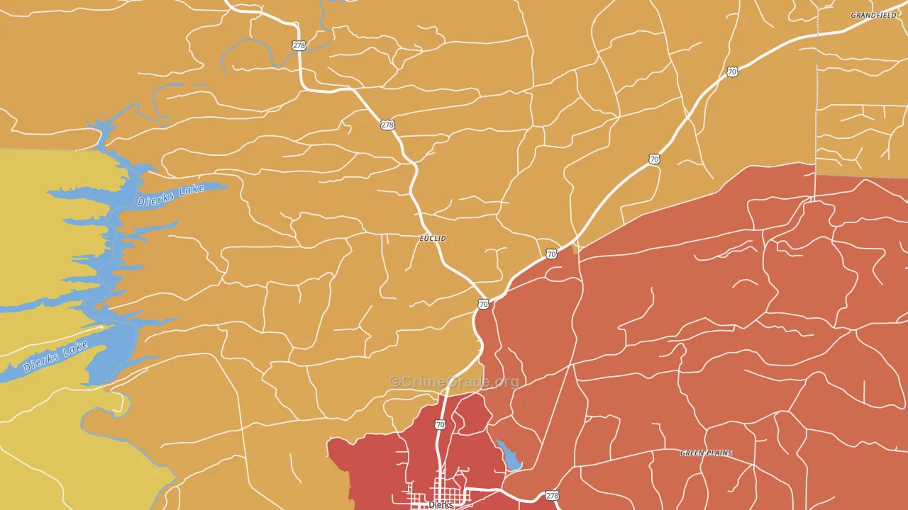 Burg, AR Map of Drug-Related Crime Rates