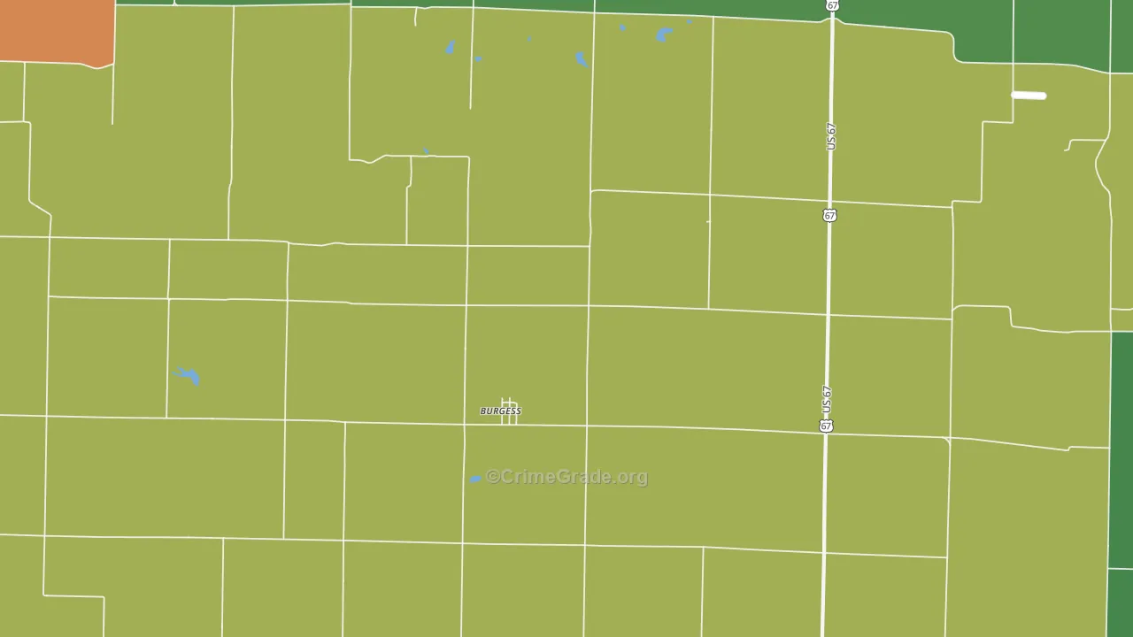 Burgess, IL Map of Drug-Related Crime Rates