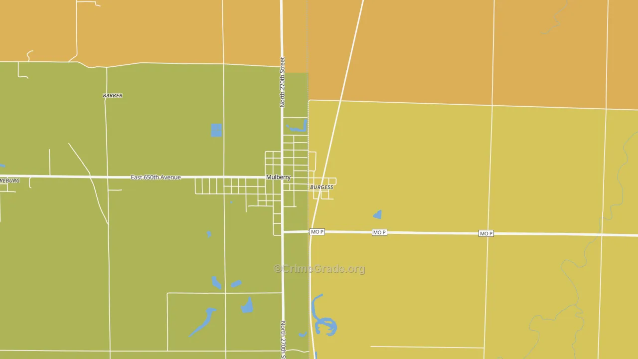 Burgess, MO Map of Drug-Related Crime Rates