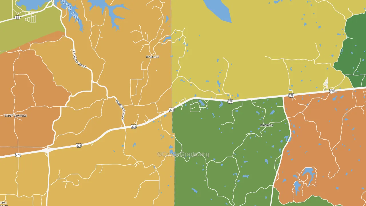 Burgess, MS Map of Drug-Related Crime Rates