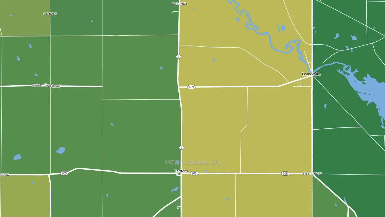 Burghill, OH Map of Drug-Related Crime Rates