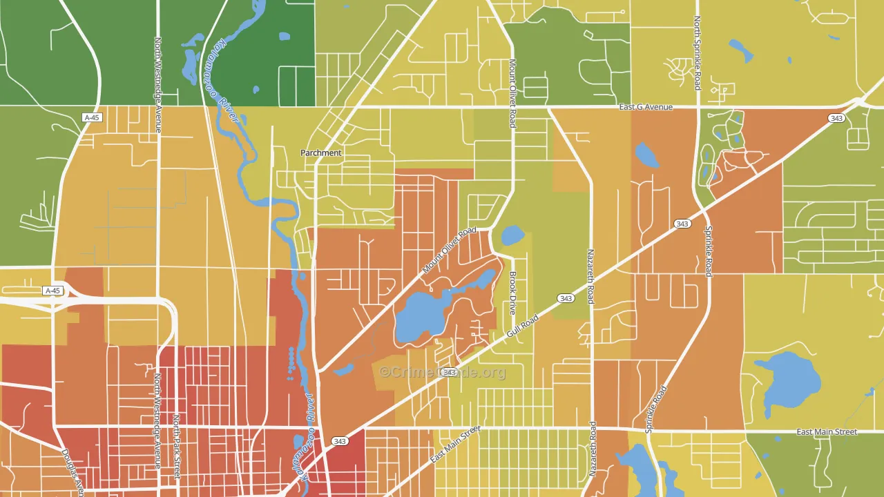 Burke Acres, Kalamazoo, MI Map of Drug-Related Crime Rates