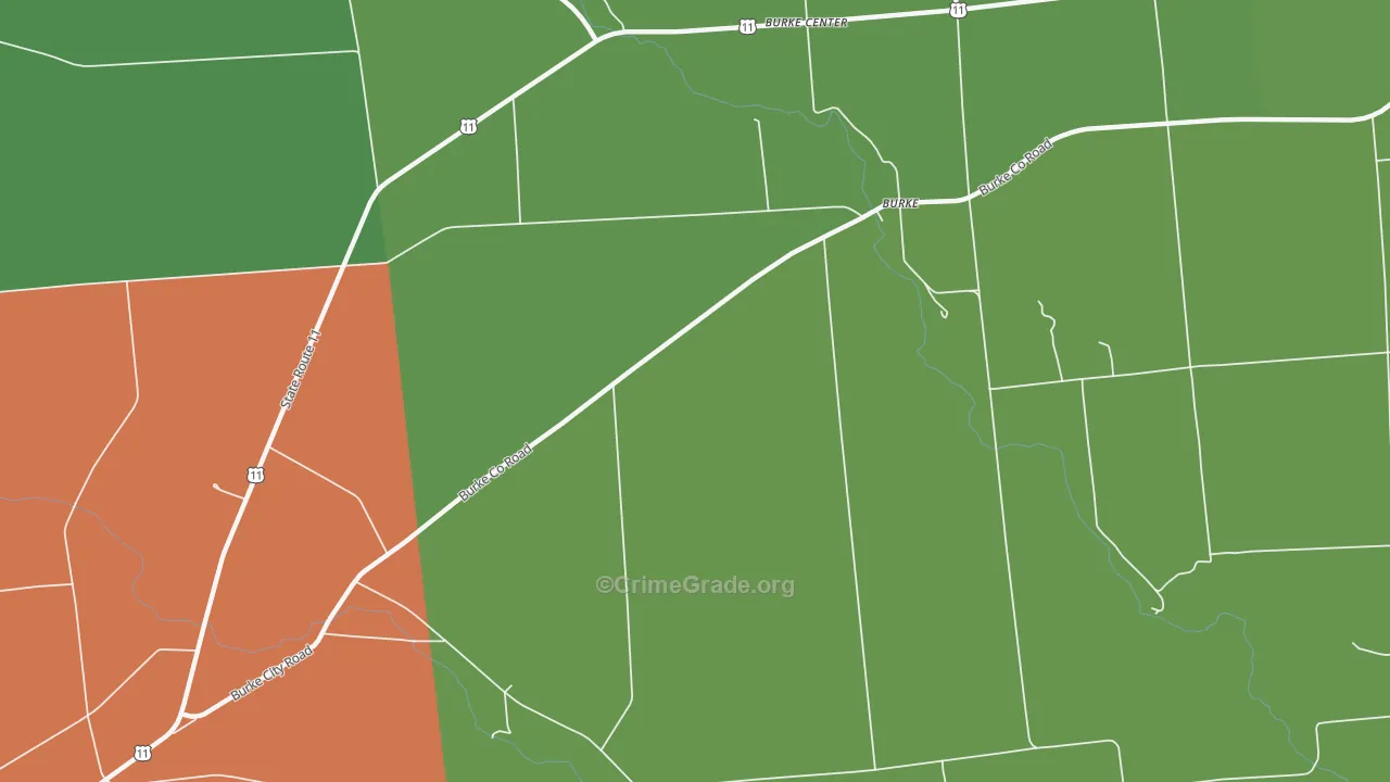 Burke Center, NY Map of Drug-Related Crime Rates