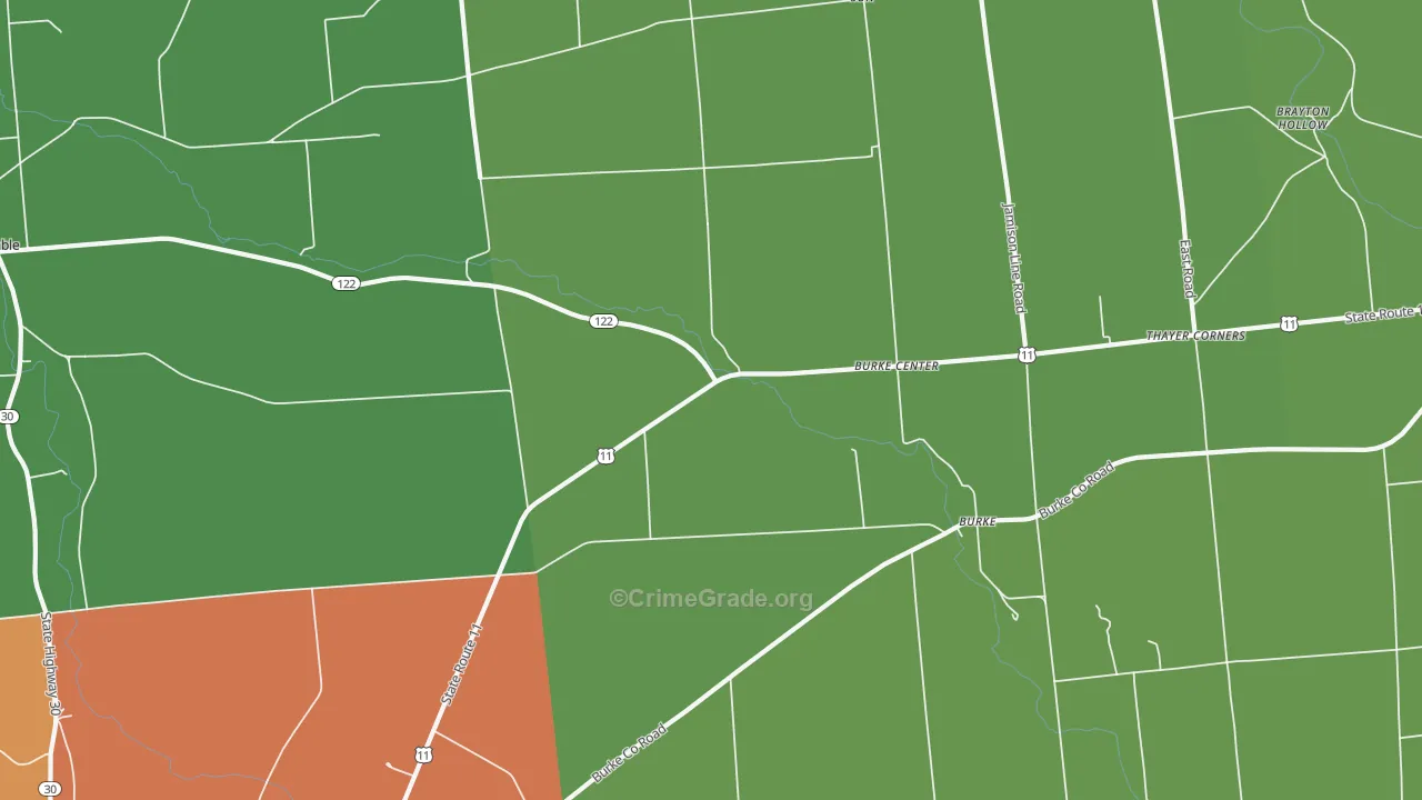 Burke, NY Map of Drug-Related Crime Rates