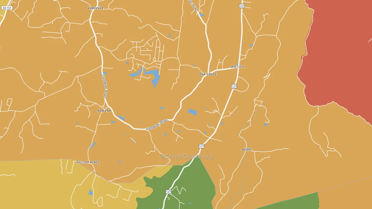 Burke, TN Map of Drug-Related Crime Rates