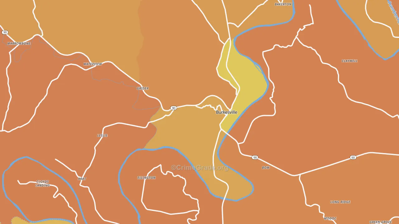 Burkesville, KY Map of Drug-Related Crime Rates