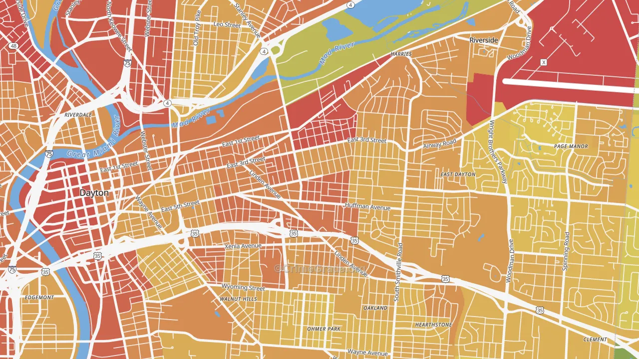 Burkhardt, Dayton, OH Map of Drug-Related Crime Rates