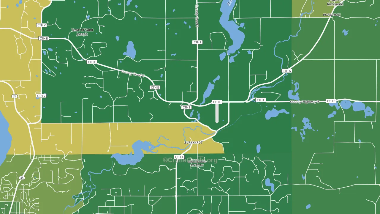 Burkhardt, WI Map of Drug-Related Crime Rates
