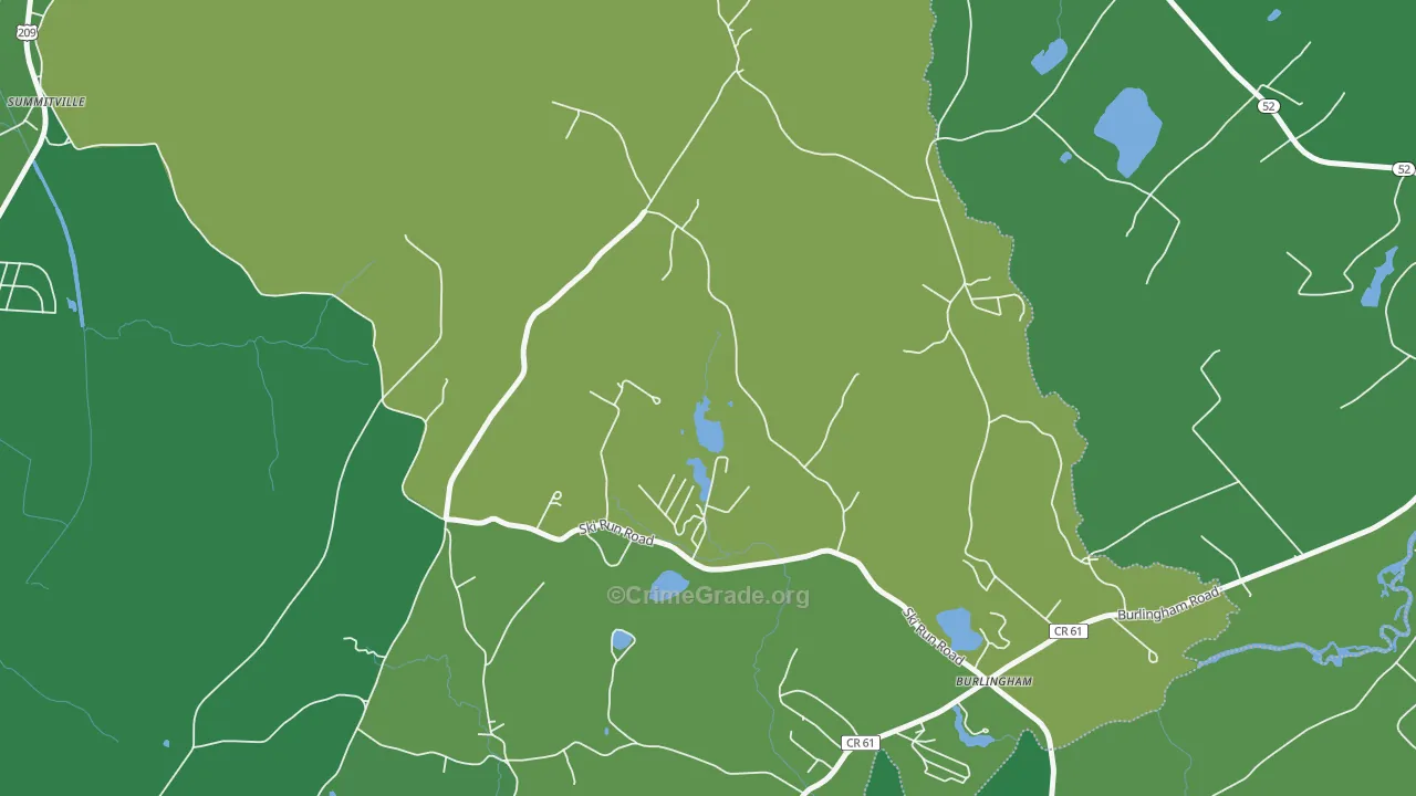 Burlingham, NY Map of Drug-Related Crime Rates