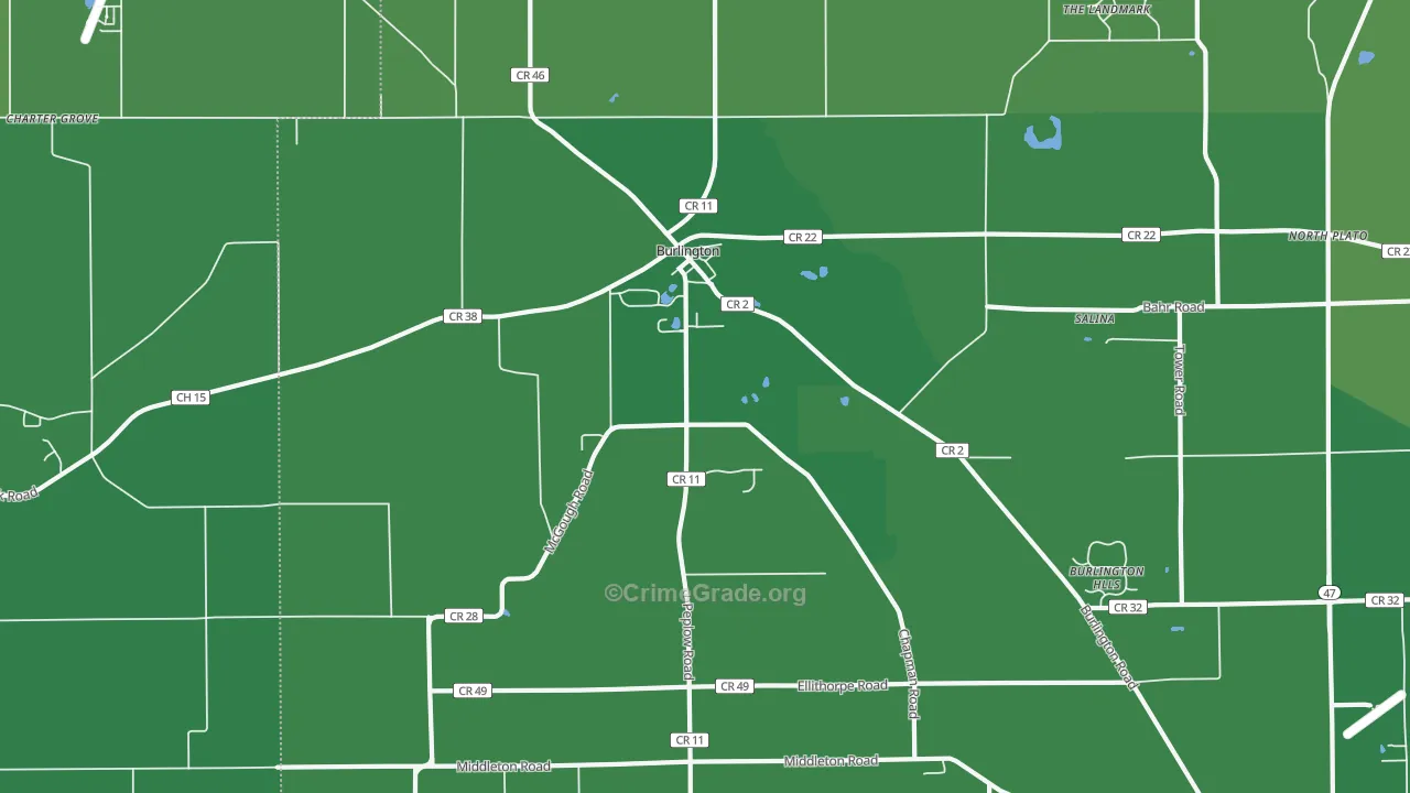 Burlington, IL Map of Drug-Related Crime Rates