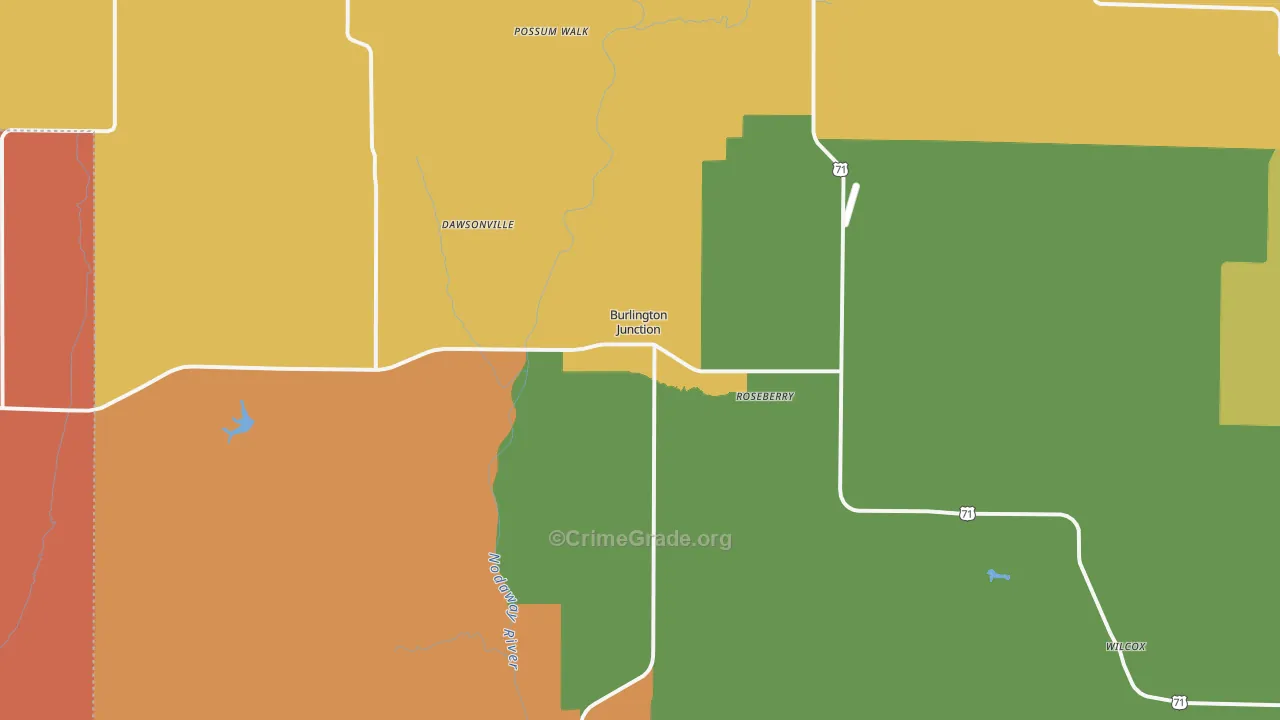 Burlington Junction, MO Map of Drug-Related Crime Rates