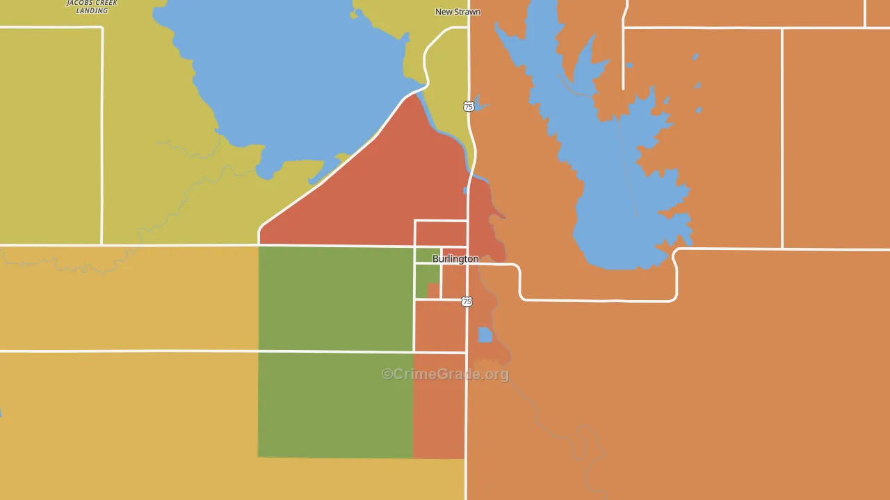 Burlington, KS Map of Drug-Related Crime Rates