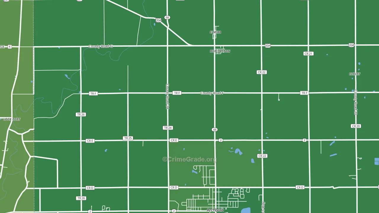 Burlington, OH Map of Drug-Related Crime Rates
