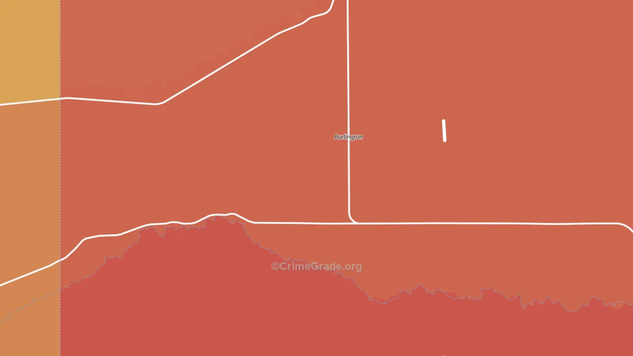 Burlington, WY Map of Drug-Related Crime Rates
