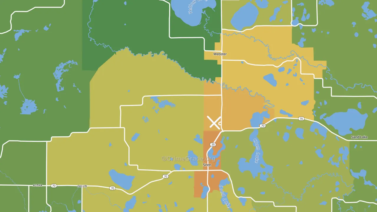 Burnett County, WI Map of Drug-Related Crime Rates