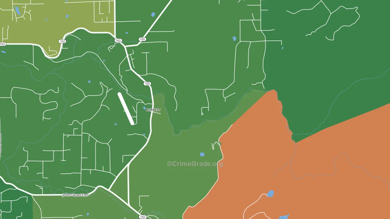 Burnett, WA Map of Drug-Related Crime Rates