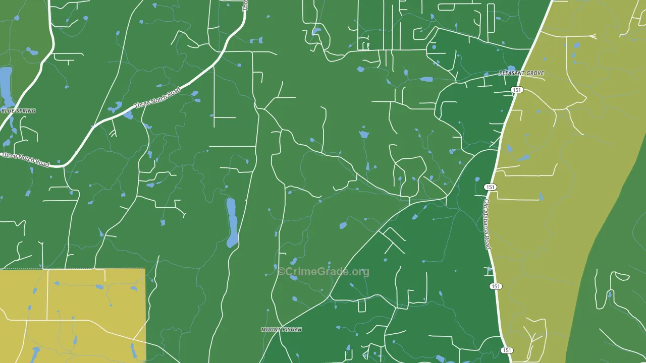 Burning Bush, GA Map of Drug-Related Crime Rates