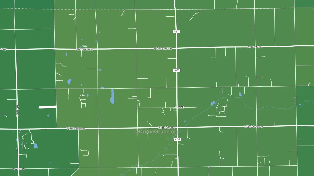 Burnips, MI Map of Drug-Related Crime Rates