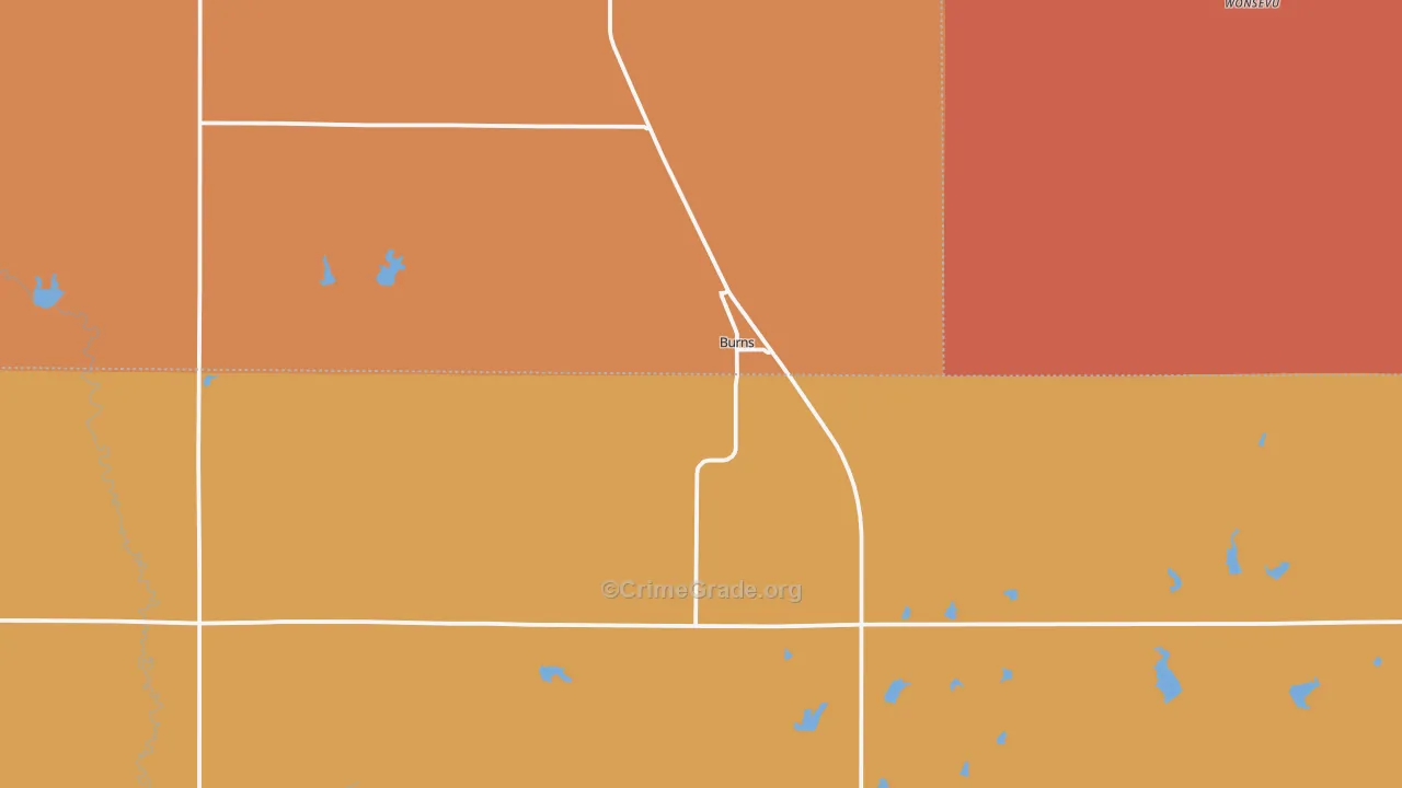 Burns, KS Map of Drug-Related Crime Rates