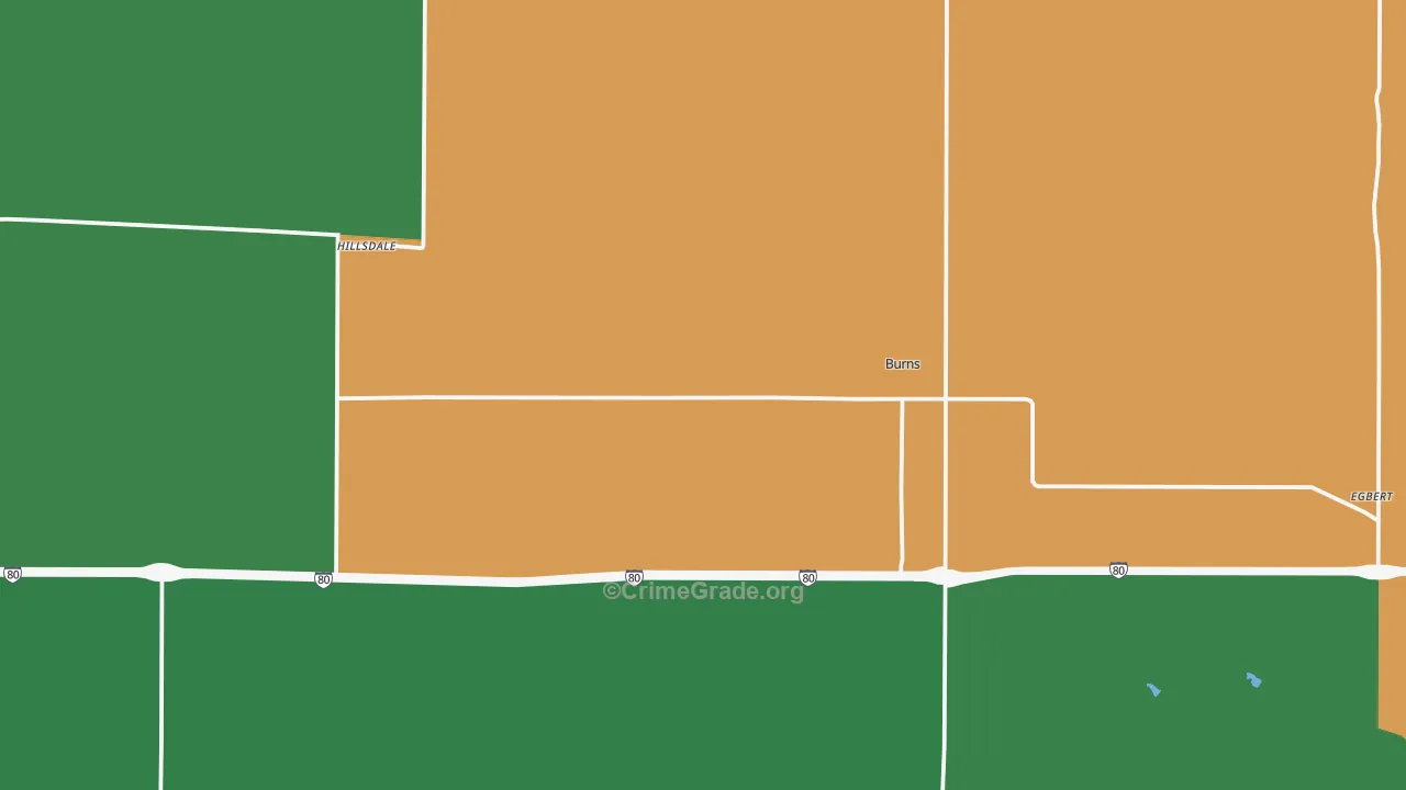 Burns, WY Map of Drug-Related Crime Rates