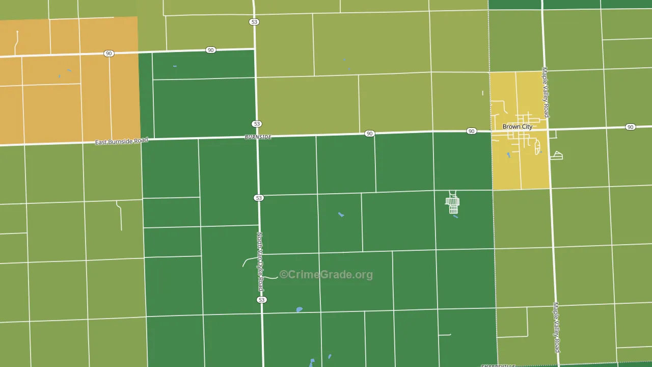 Burnside, MI Map of Drug-Related Crime Rates