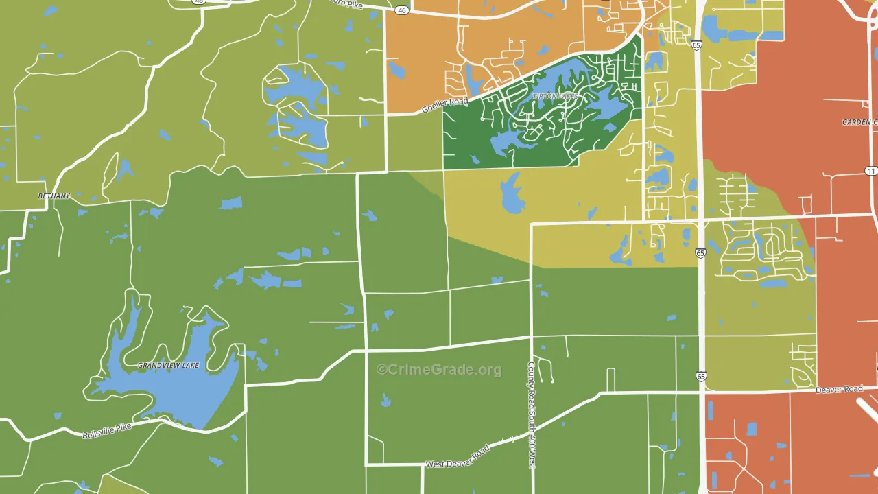 Burnsville, IN Map of Drug-Related Crime Rates
